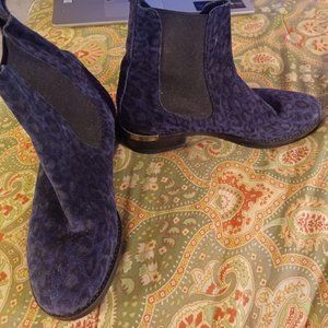 Via Vai 39 8.5 8 1/2 blue animal print ankle boots shoes